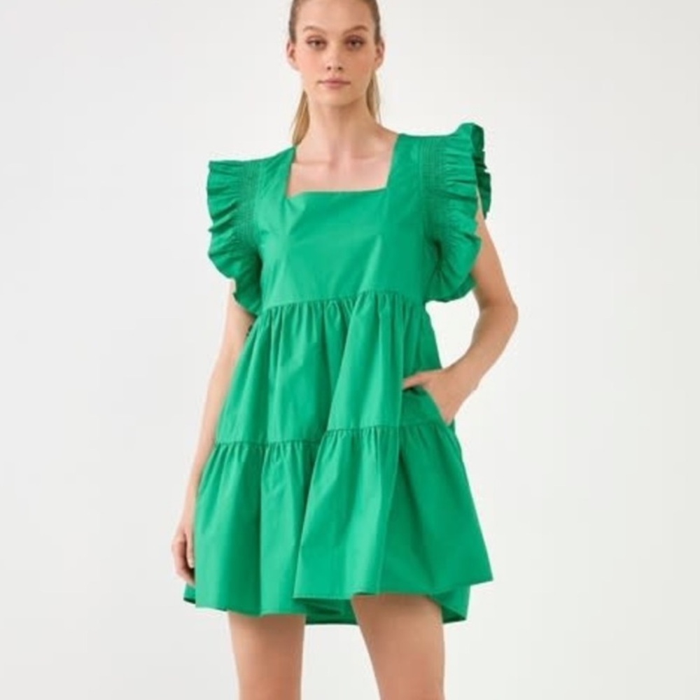 Tuckernuck English Factory Leslie Ruffled Dress Size XS